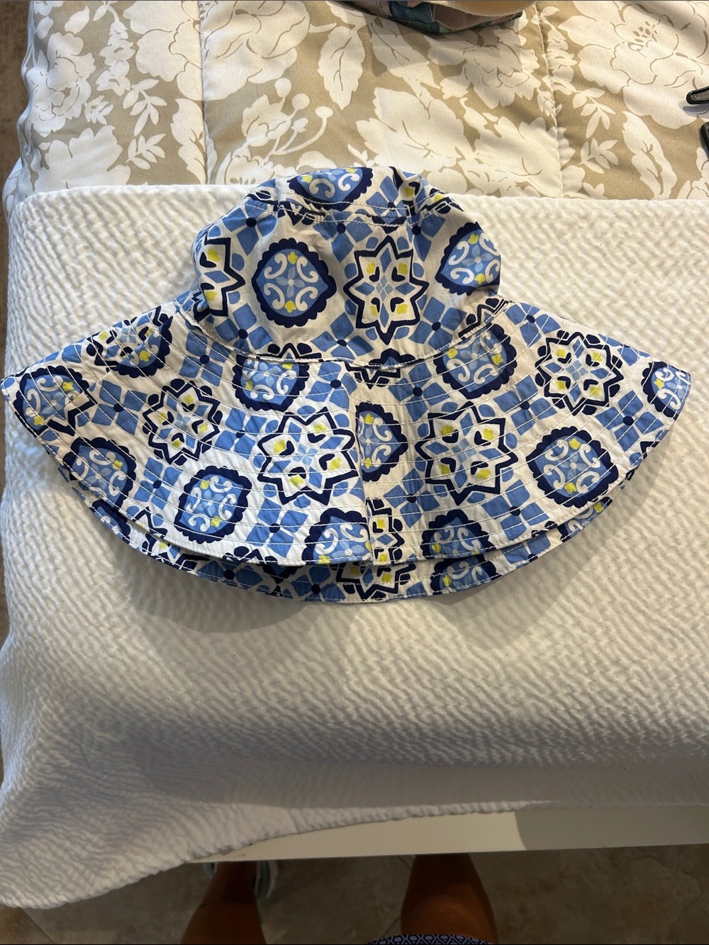 Gymboree Blue and Yellow Mosaic Sun Hat